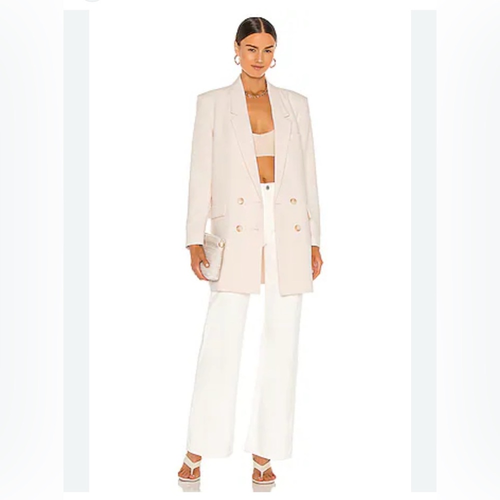 Steve Madden Size‎ L Women's Double-Breasted Cream Blazer Retail $120